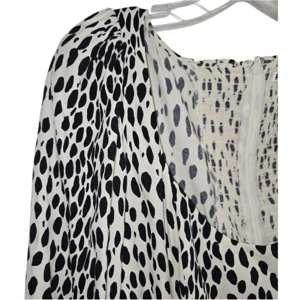 NWOT Reformation Alessi Midi Dress in
Cheetah Print Black White Long Sleeve 0 - Picture 8 of 14